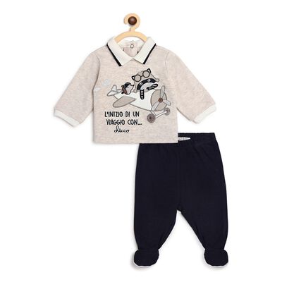 Boys Light Natural Smock with Legging Set
